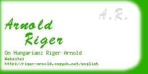 arnold riger business card